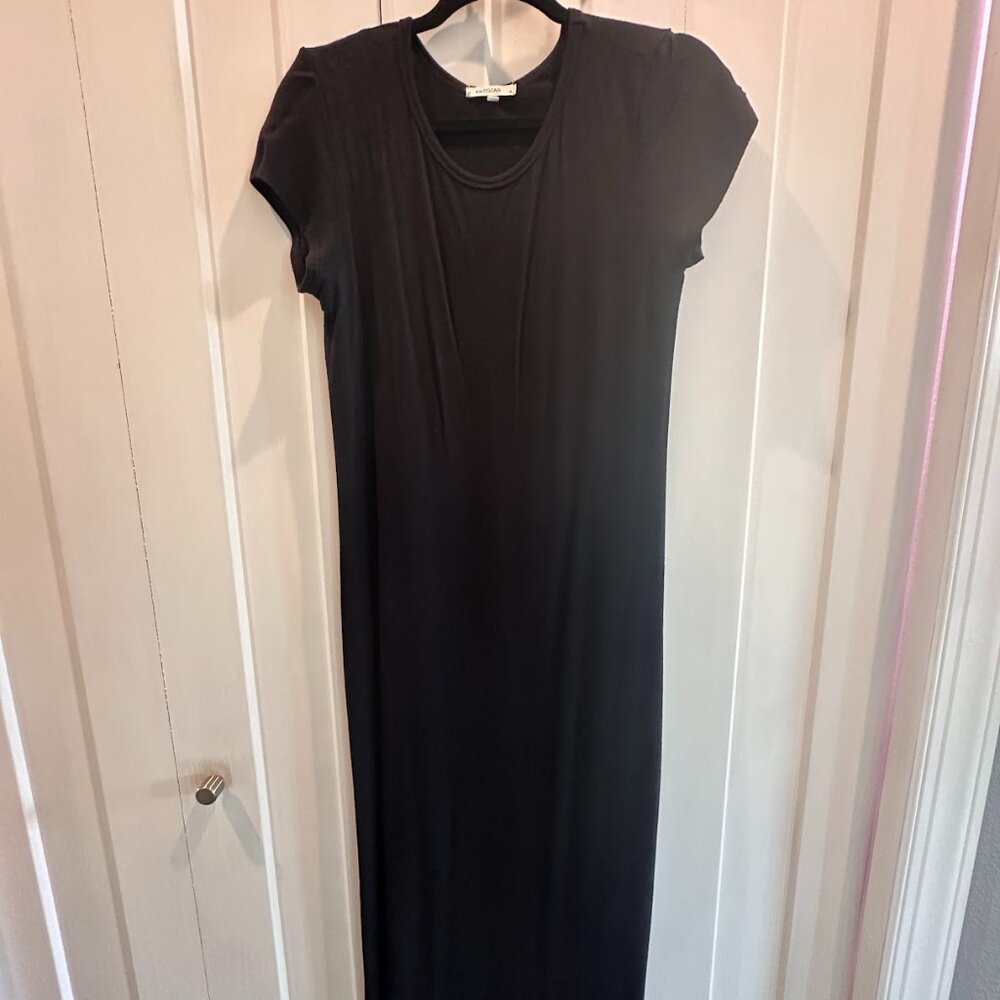 Basic Black Stretch T-shirt Dress - Medium